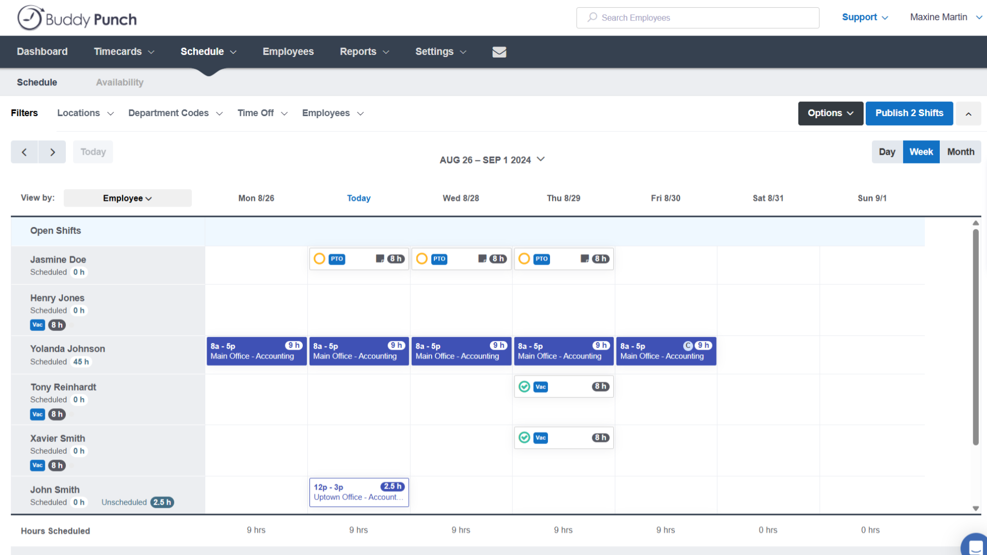 screenshot of Buddy Punch